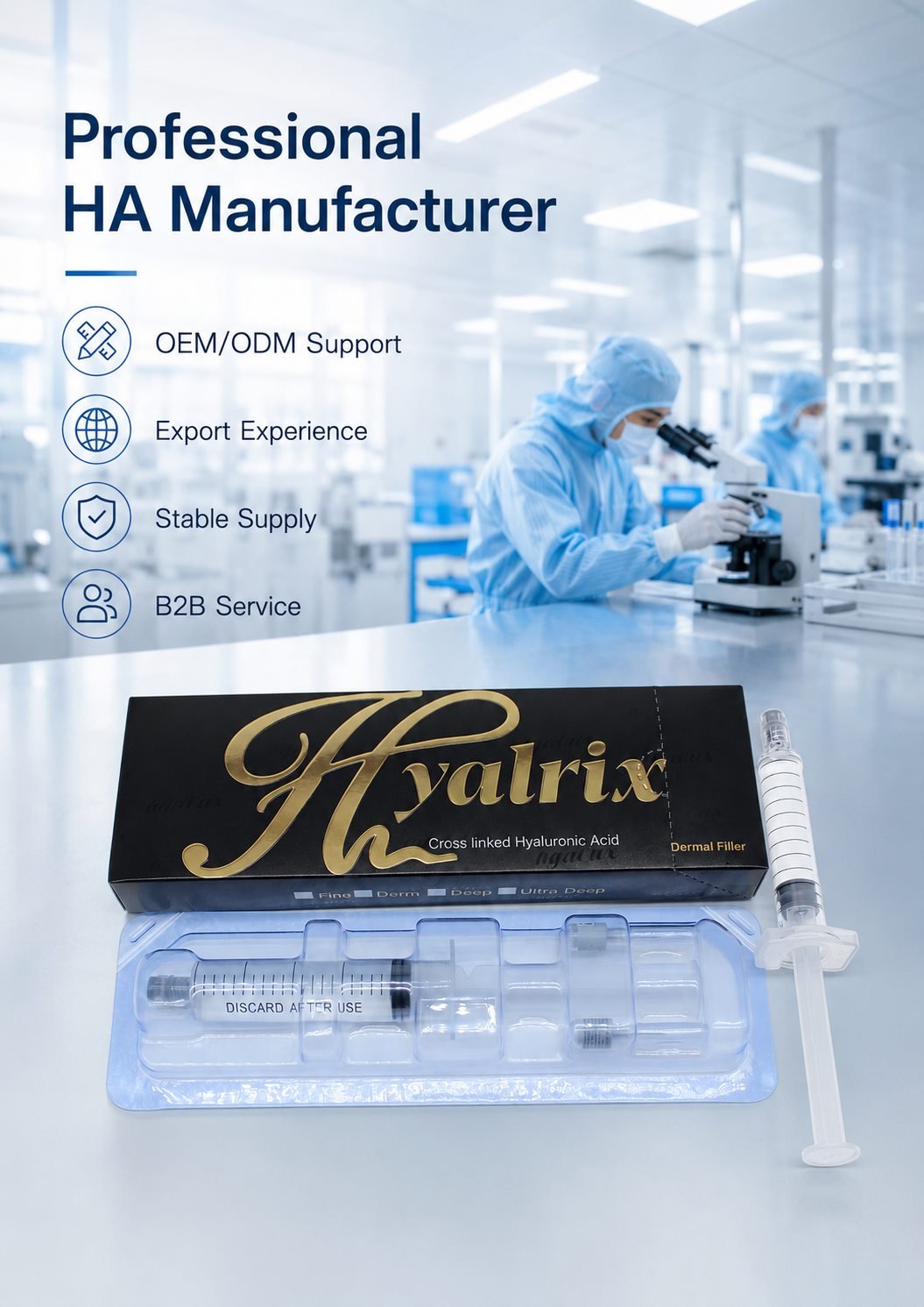 Hyalrix dermal filler production facility for 20ml series