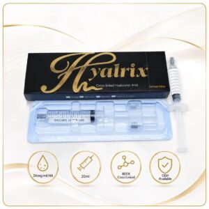 Hyalrix 20ml dermal filler packaging with 24mg/ml HA and OEM available icons