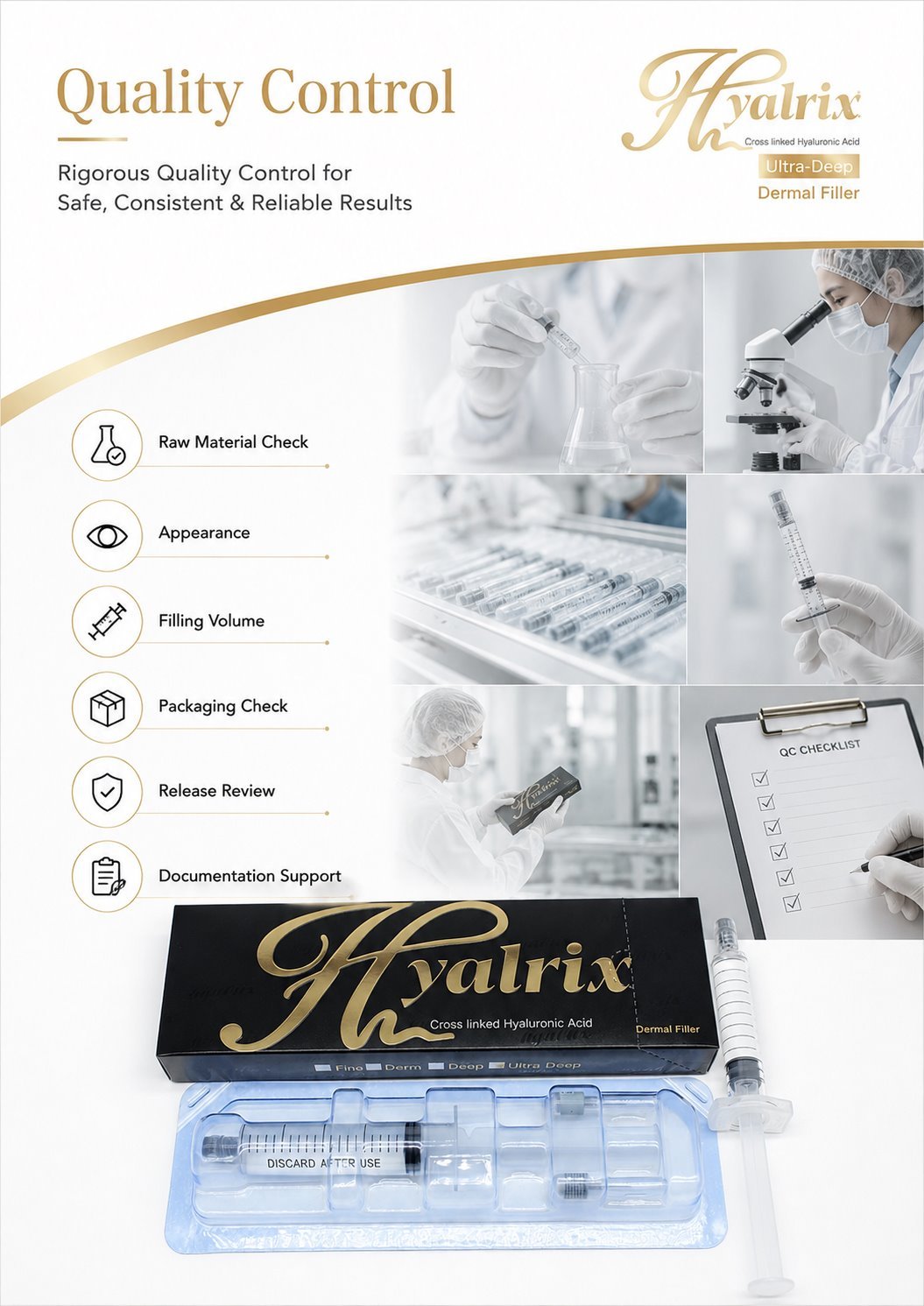 Hyalrix 20ml dermal filler quality control image