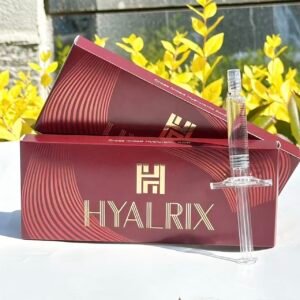 Hyalrix Sub-Q Line 1.1ml burgundy box and pre-filled syringe product photo