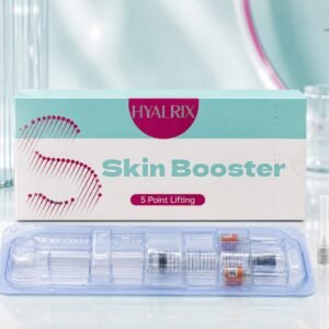 Hyalrix 5 Point Lifting Skin Booster premium product hero image with syringe tray